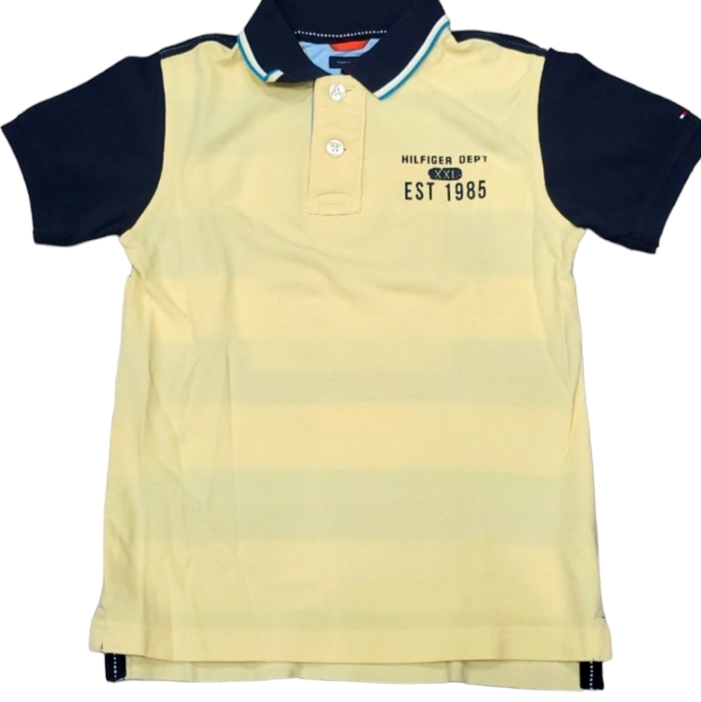 Tommy Hilfiger Yellow Preppy Polo Shirt sz Medium or 12/14